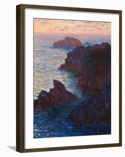 Rocks at Bell-Ile, Port-Domois, 1886-Claude Monet-Framed Giclee Print