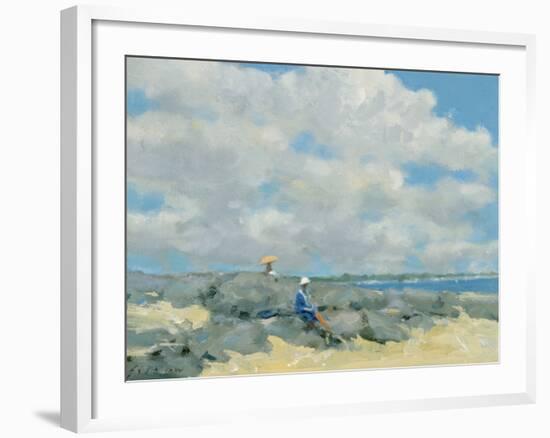 Rocks at Compo Beach-Andre Gisson-Framed Giclee Print