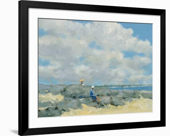 Rocks at Compo Beach-Andre Gisson-Framed Giclee Print