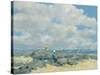 Rocks at Compo Beach-Andre Gisson-Stretched Canvas