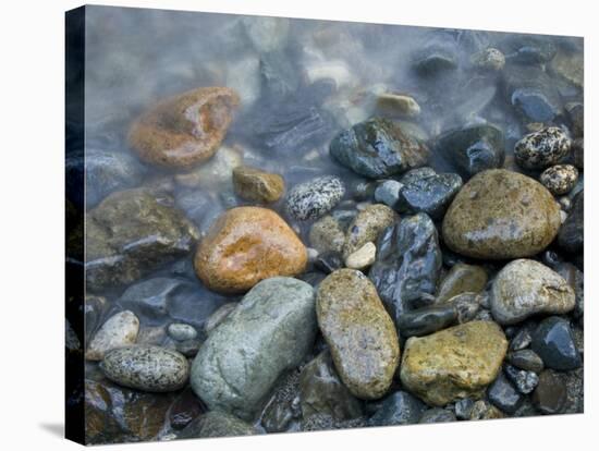 Rocks at edge of river, Eagle Falls, Snohomish County, Washington State, USA-Corey Hilz-Stretched Canvas