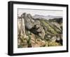 Rocks at L'Estaque-Paul Cézanne-Framed Art Print