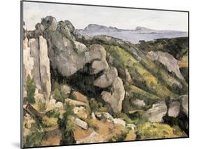 Rocks at L'Estaque-Paul Cézanne-Mounted Art Print