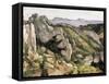 Rocks at L'Estaque-Paul Cézanne-Framed Stretched Canvas