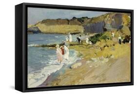 Rocks at the Lighthouse, Biarritz, 1906-Joaquin Sorolla y Bastida-Framed Stretched Canvas
