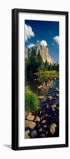 Rocks in a Lake with Mountain in the Background-null-Framed Photographic Print