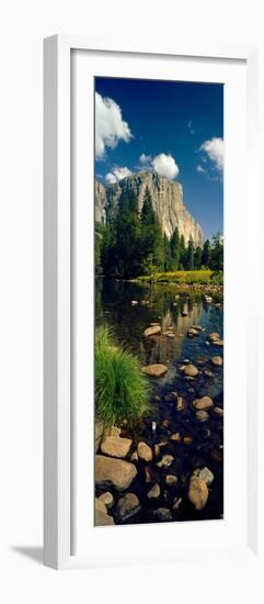 Rocks in a Lake with Mountain in the Background-null-Framed Photographic Print