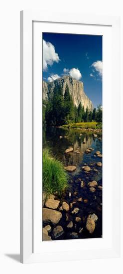 Rocks in a Lake with Mountain in the Background-null-Framed Photographic Print