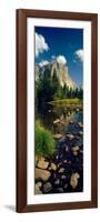 Rocks in a Lake with Mountain in the Background-null-Framed Photographic Print