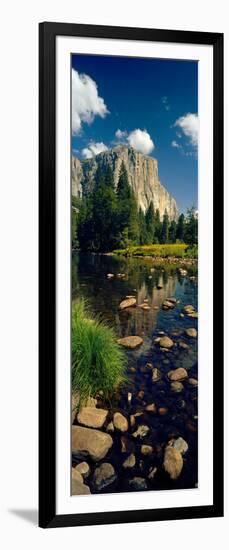 Rocks in a Lake with Mountain in the Background-null-Framed Photographic Print