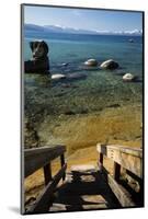 Rocks in a lake with mountain range in the background, Lake Tahoe, California, USA-Panoramic Images-Mounted Photographic Print
