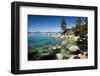 Rocks in a lake with mountain range in the background, Lake Tahoe, California, USA-Panoramic Images-Framed Photographic Print