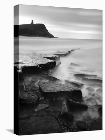 Rocks in Kimmeridge Bay with Clavell Tower in the Background, Dorset, UK-Nadia Isakova-Stretched Canvas