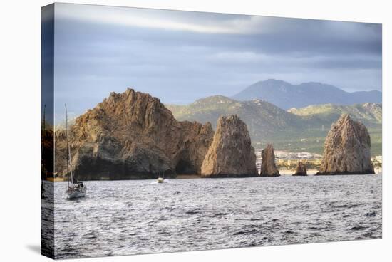 Rocks in the Sea, Cabo San Lucas, Mexico-George Oze-Stretched Canvas