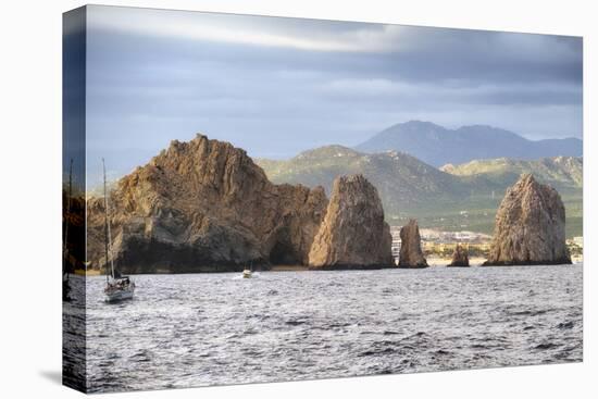 Rocks in the Sea, Cabo San Lucas, Mexico-George Oze-Stretched Canvas