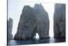Rocks in the Sea, Faraglioni, Capri, Bay of Naples, Campania, Italy-George Oze-Stretched Canvas