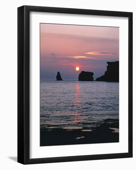 Rocks in the Sea, Sundown-Thonig-Framed Photographic Print