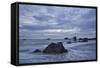 Rocks in the Surf at Sunset-James-Framed Stretched Canvas
