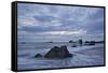 Rocks in the Surf at Sunset-James-Framed Stretched Canvas