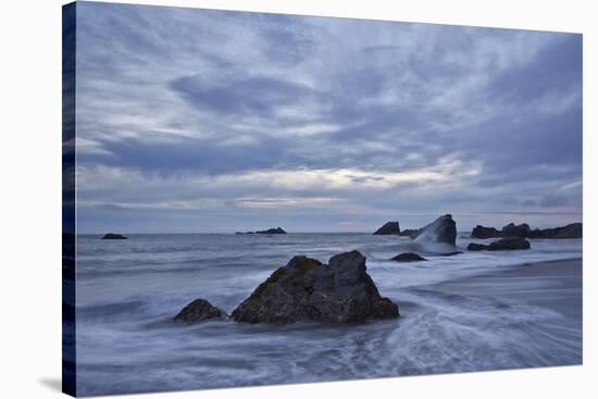 Rocks in the Surf at Sunset-James-Stretched Canvas