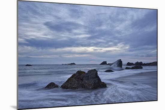 Rocks in the Surf at Sunset-James-Mounted Photographic Print