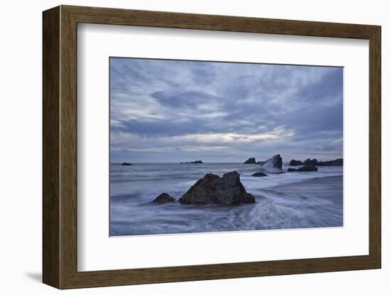 Rocks in the Surf at Sunset-James-Framed Photographic Print