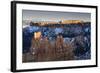 Rocks Lit by Late Afternoon Sun with Snow-Eleanor-Framed Photographic Print