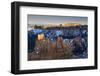 Rocks Lit by Late Afternoon Sun with Snow-Eleanor-Framed Photographic Print