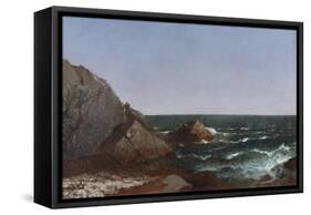 Rocks Near Newport-Thomas Birch-Framed Stretched Canvas