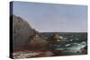 Rocks Near Newport-Thomas Birch-Stretched Canvas