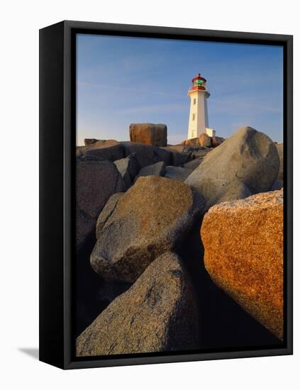 Rocks near Peggy's Cove Light-Ron Watts-Framed Stretched Canvas