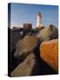 Rocks near Peggy's Cove Light-Ron Watts-Stretched Canvas