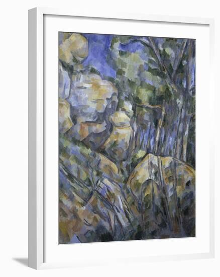 Rocks near the Caves above Chateau Noir, c.1904-Paul Cézanne-Framed Giclee Print