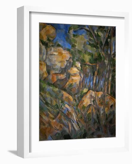 Rocks near the caves above Chateau-Noir. Oil on canvas, 1904 65 x 54 cm R.F. 1978-32 .-Paul Cezanne-Framed Giclee Print