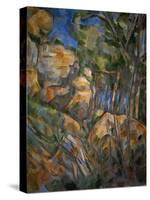 Rocks near the caves above Chateau-Noir. Oil on canvas, 1904 65 x 54 cm R.F. 1978-32 .-Paul Cezanne-Stretched Canvas