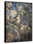 Rocks Near the Caves Below the Chateau Noir-Paul Cézanne-Framed Stretched Canvas