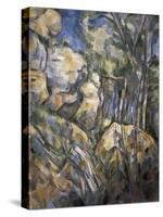 Rocks Near the Caves Below the Chateau Noir-Paul Cézanne-Stretched Canvas