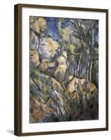 Rocks Near the Caves Below the Chateau Noir-Paul Cézanne-Framed Art Print