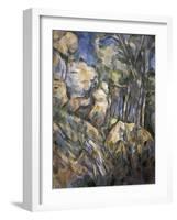 Rocks Near the Caves Below the Chateau Noir-Paul Cézanne-Framed Art Print