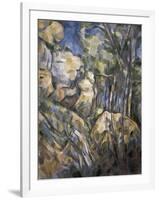 Rocks Near the Caves Below the Chateau Noir-Paul Cézanne-Framed Art Print
