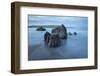 Rocks on beach at low tide at dawn, Bigbury-on-Sea, Devon, England, United Kingdom, Europe-Stuart Black-Framed Photographic Print