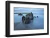 Rocks on beach at low tide at dawn, Bigbury-on-Sea, Devon, England, United Kingdom, Europe-Stuart Black-Framed Photographic Print