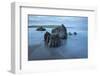 Rocks on beach at low tide at dawn, Bigbury-on-Sea, Devon, England, United Kingdom, Europe-Stuart Black-Framed Photographic Print