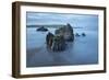 Rocks on beach at low tide at dawn, Bigbury-on-Sea, Devon, England, United Kingdom, Europe-Stuart Black-Framed Photographic Print