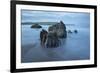 Rocks on beach at low tide at dawn, Bigbury-on-Sea, Devon, England, United Kingdom, Europe-Stuart Black-Framed Photographic Print