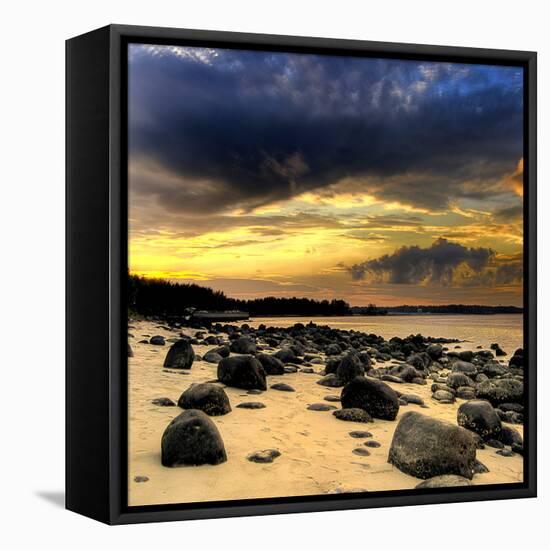 Rocks on Beach-null-Framed Stretched Canvas