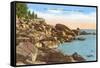 Rocks on North Shore, Lake Superior, Minnesota-null-Framed Stretched Canvas