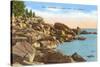 Rocks on North Shore, Lake Superior, Minnesota-null-Stretched Canvas