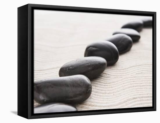 Rocks on sand-John Smith-Framed Stretched Canvas