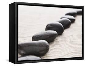 Rocks on sand-John Smith-Framed Stretched Canvas